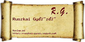 Ruszkai Győző névjegykártya